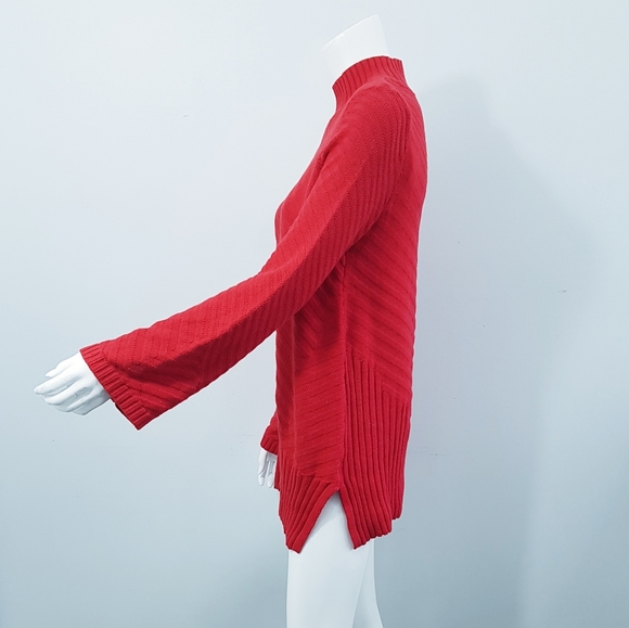 Charter Club Turtle Neck, Long Flared Knit Sweater Size S    (J) - Picture 3 of 3